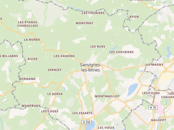 Plan de Sanvignes-les-Mines