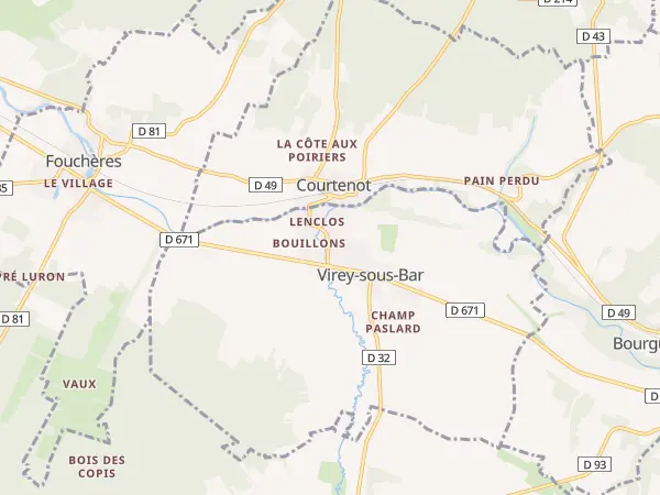 Plan de Virey-sous-Bar