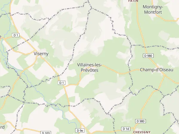 Plan de Villaines-les-Prévôtes