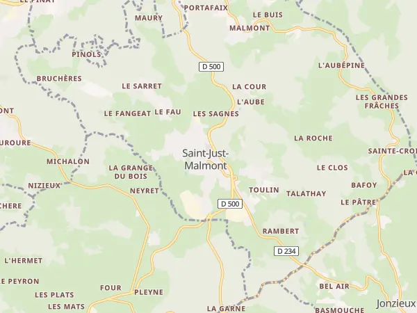 Plan de Saint-Just-Malmont