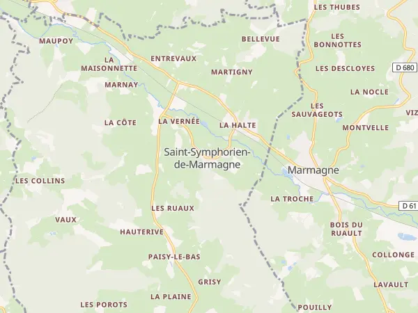 Plan de Saint-Symphorien-de-Marmagne