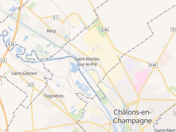 Plan de Saint-Martin-sur-le-Pré