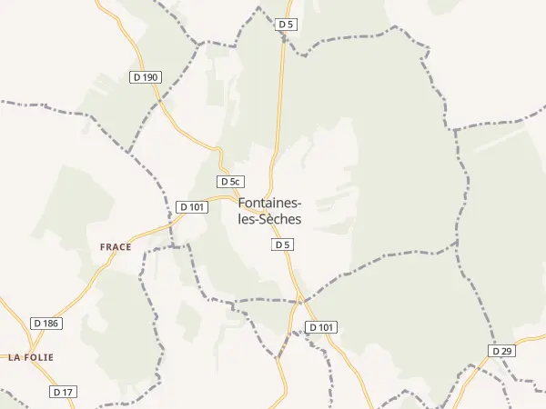 Plan de Fontaines-les-Sèches