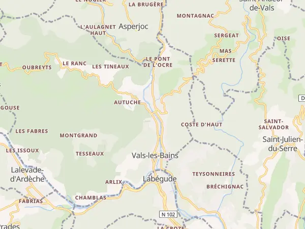 Plan de Vals-les-Bains