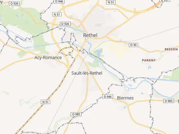 Plan de Sault-lès-Rethel