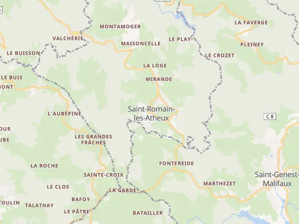Plan de Saint-Romain-les-Atheux