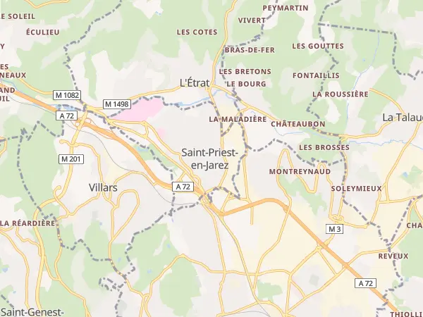 Plan de Saint-Priest-en-Jarez