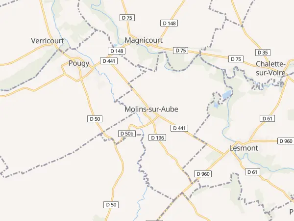 Plan de Molins-sur-Aube