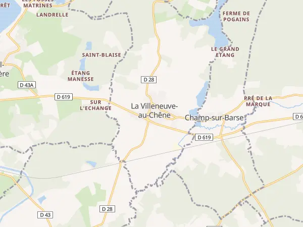 Plan de La Villeneuve-au-Chêne