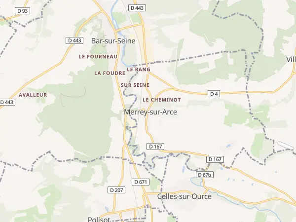 Plan de Merrey-sur-Arce