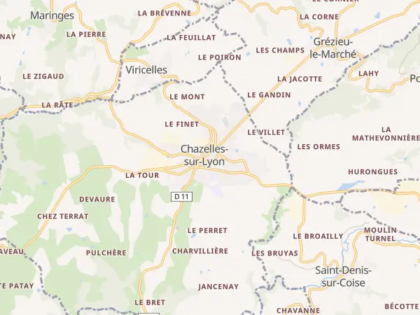 Plan de Chazelles-sur-Lyon