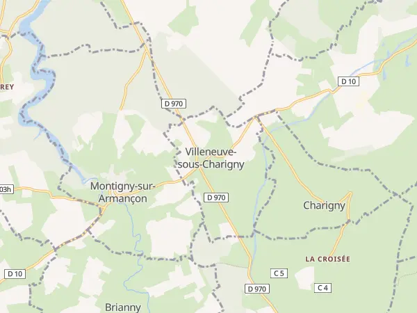 Plan de Villeneuve-sous-Charigny
