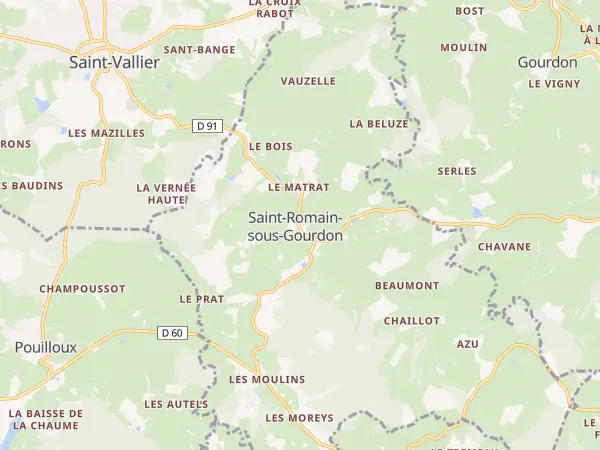 Plan de Saint-Romain-sous-Gourdon