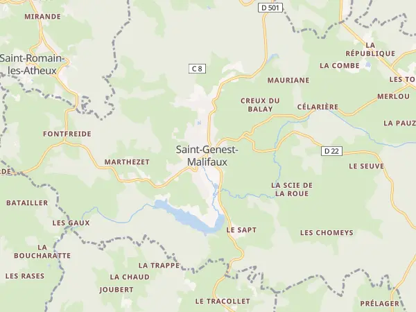 Plan de Saint-Genest-Malifaux