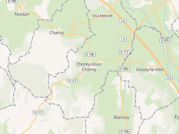 Plan de Thorey-sous-Charny
