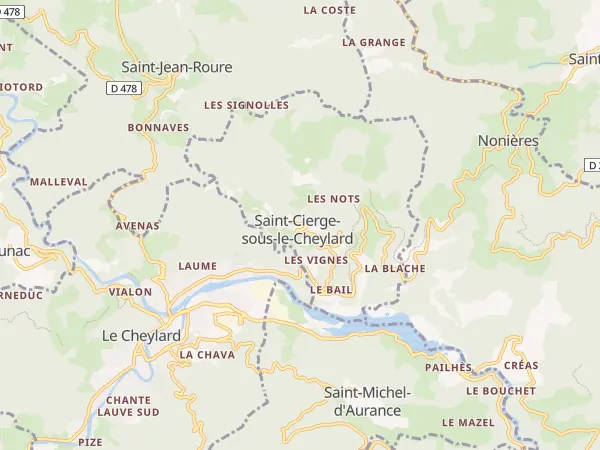 Plan de Saint-Cierge-sous-le-Cheylard