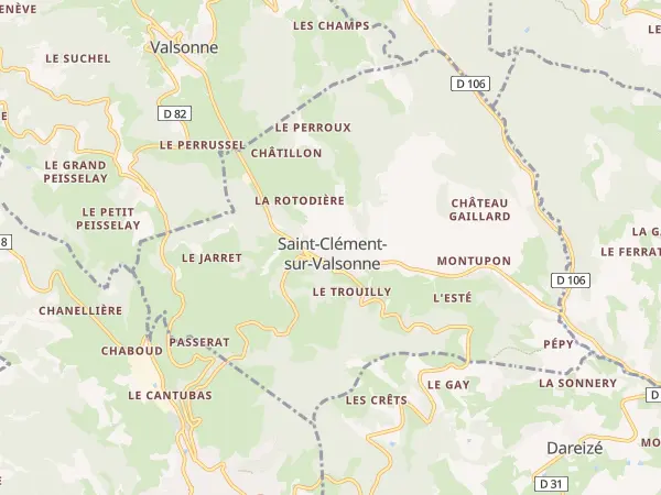 Plan de Saint-Clément-sur-Valsonne