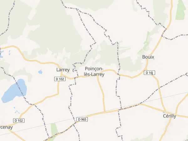 Plan de Poinçon-lès-Larrey
