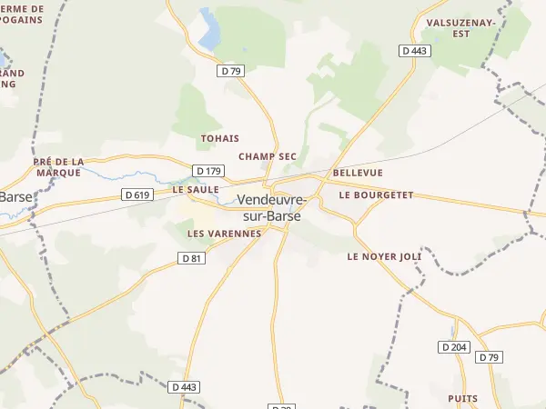 Plan de Vendeuvre-sur-Barse