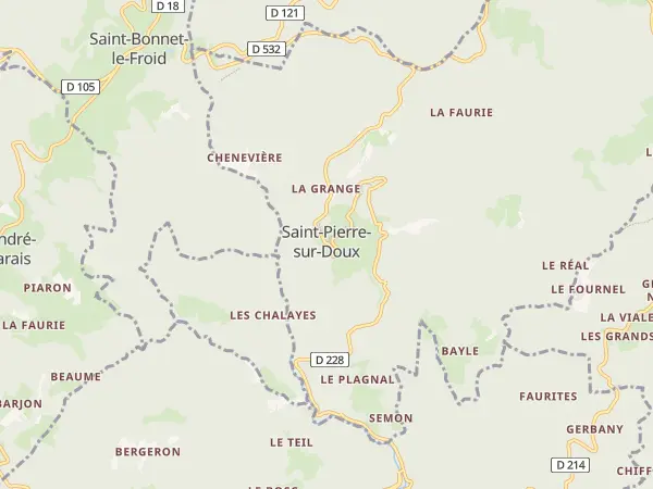 Plan de Saint-Pierre-sur-Doux