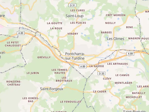 Plan de Vindry-sur-Turdine