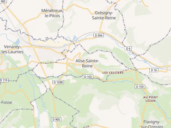 Plan de Alise-Sainte-Reine