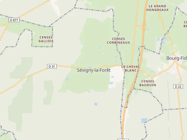 Plan de Sévigny-la-Forêt