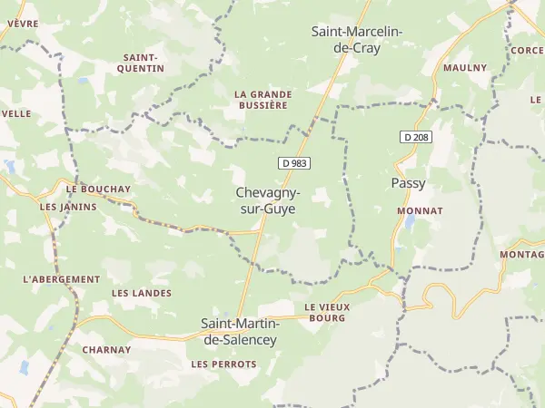 Plan de Chevagny-sur-Guye