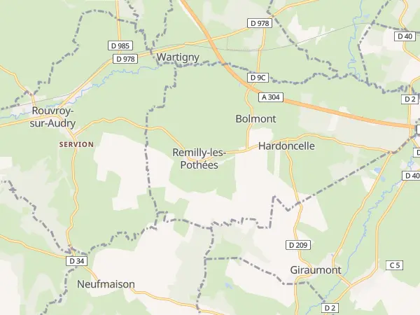 Plan de Remilly-les-Pothées