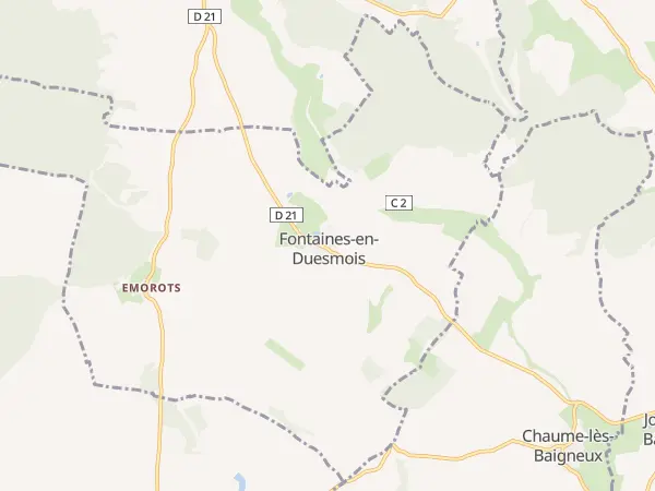 Plan de Fontaines-en-Duesmois