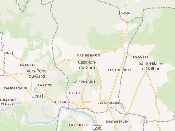 Plan de Castillon-du-Gard