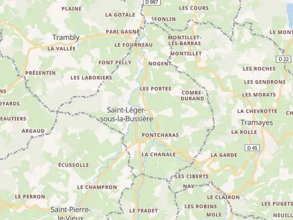 Plan de Saint-Léger-sous-la-Bussière