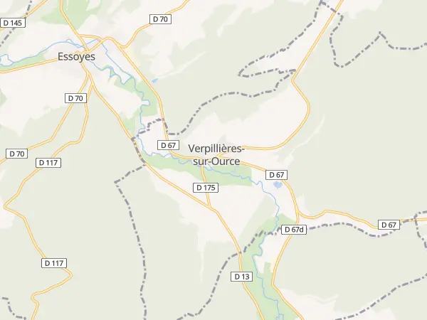 Plan de Verpillières-sur-Ource