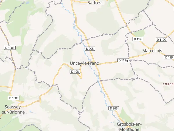 Plan de Uncey-le-Franc