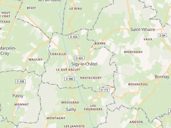 Plan de Sigy-le-Châtel