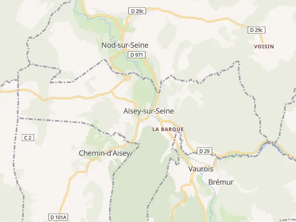 Plan de Aisey-sur-Seine