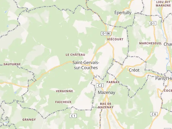 Plan de Saint-Gervais-sur-Couches