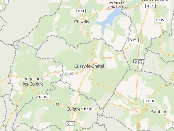 Plan de Cussy-le-Châtel