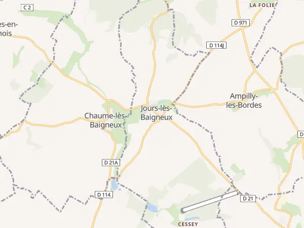 Plan de Jours-lès-Baigneux
