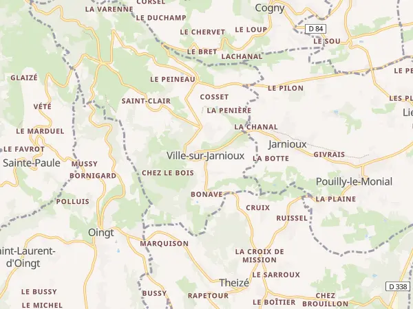 Plan de Ville-sur-Jarnioux