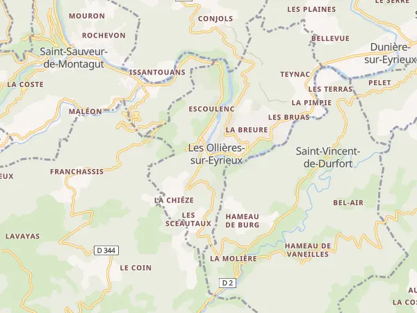 Plan des Ollières-sur-Eyrieux