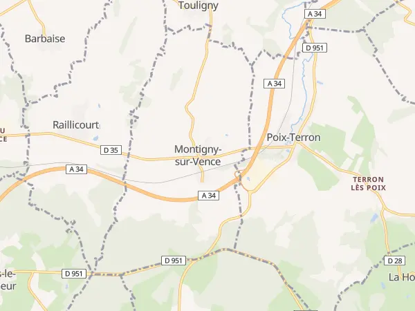 Plan de Montigny-sur-Vence