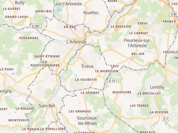 Plan de Éveux