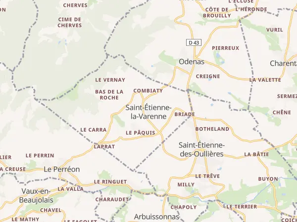 Plan de Saint-Étienne-la-Varenne