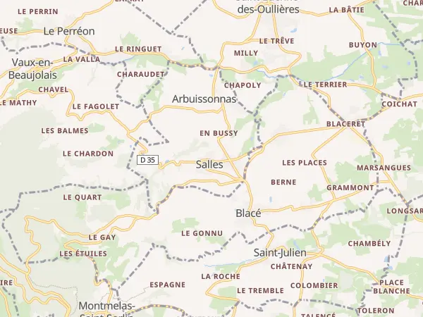 Plan de Salles-Arbuissonnas-en-Beaujolais