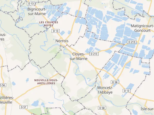 Plan de Cloyes-sur-Marne
