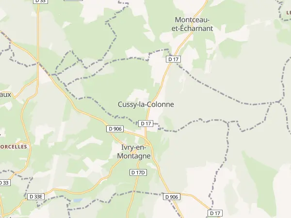Plan de Cussy-la-Colonne