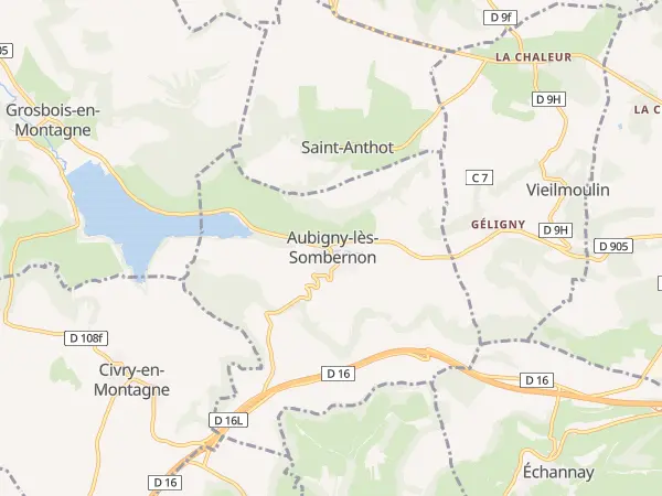 Plan de Aubigny-lès-Sombernon
