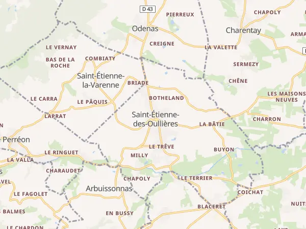 Plan de Saint-Étienne-des-Oullières