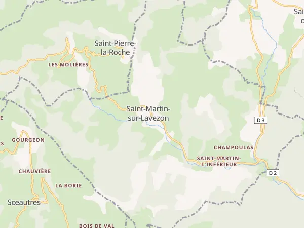 Plan de Saint-Martin-sur-Lavezon